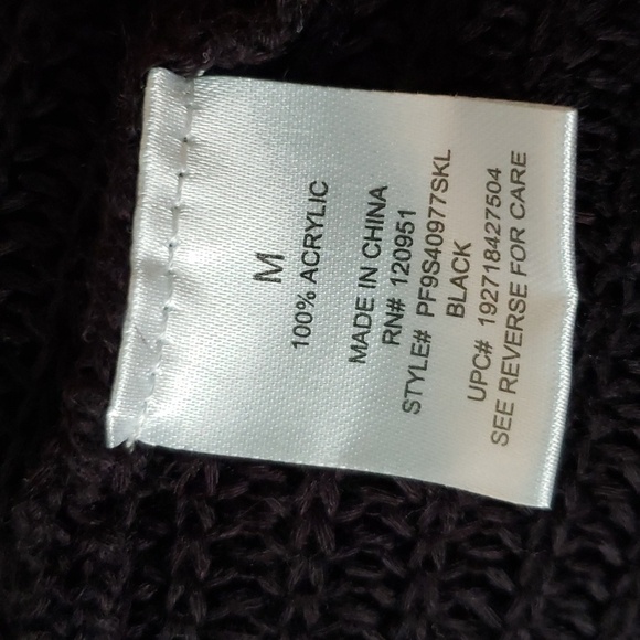 POINTELLE OPEN FRONT CARDIGAN WITH POCKETS Black - Picture 7 of 7